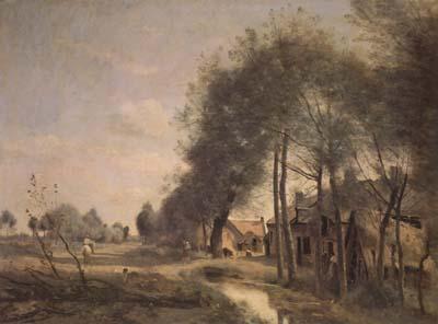 Jean Baptiste Camille  Corot La route de Sin-le-Noble (mk11) Sweden oil painting art
